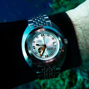 Doxa SUB 300 Searambler on the author's wrist at around 100' of depth