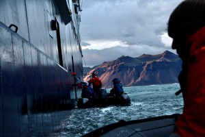 A zodiac in Greenland