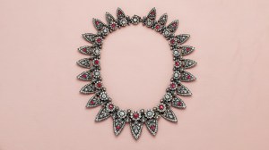 Antique ruby and diamond necklace-tiara