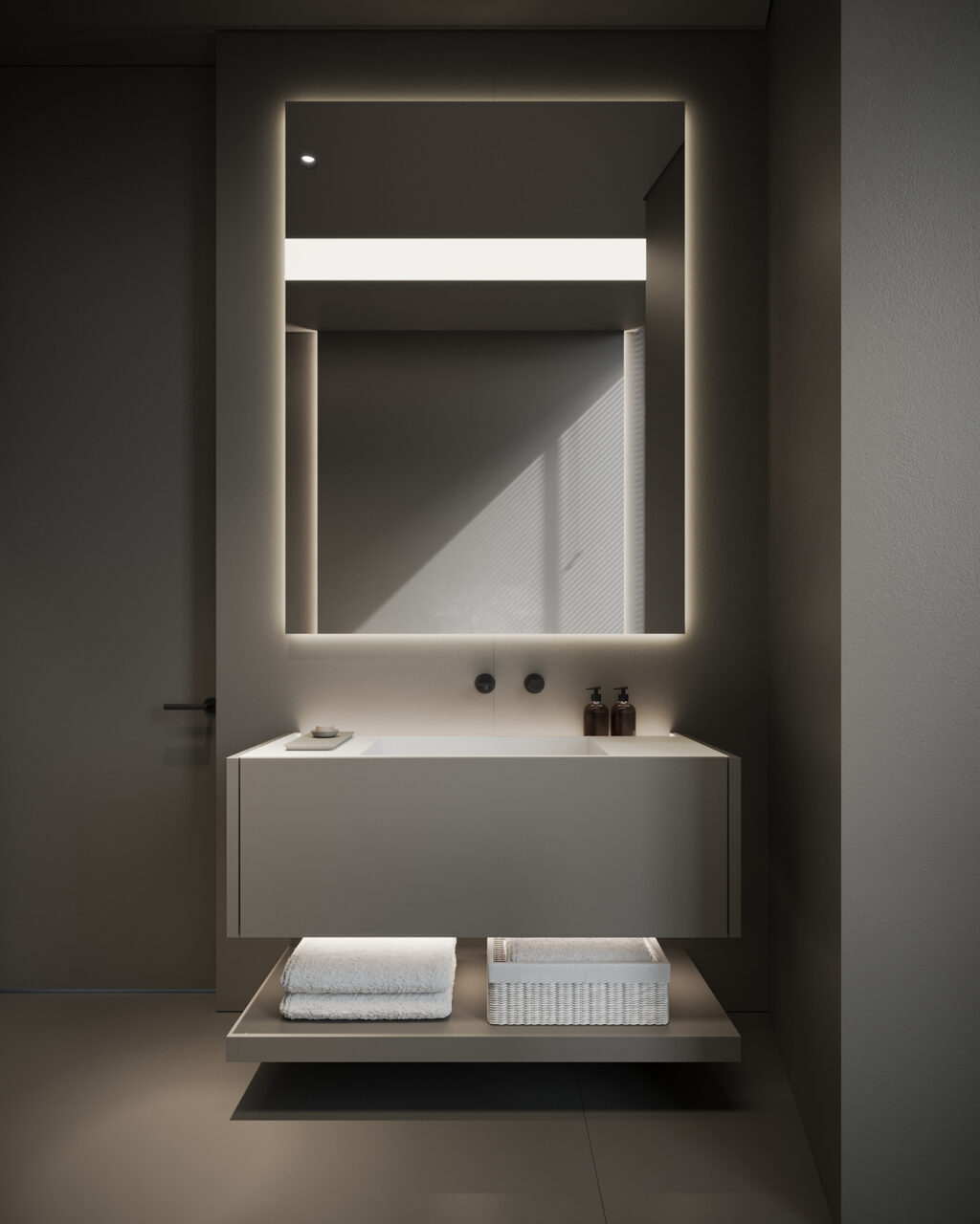 led illuminated bathroom vanity