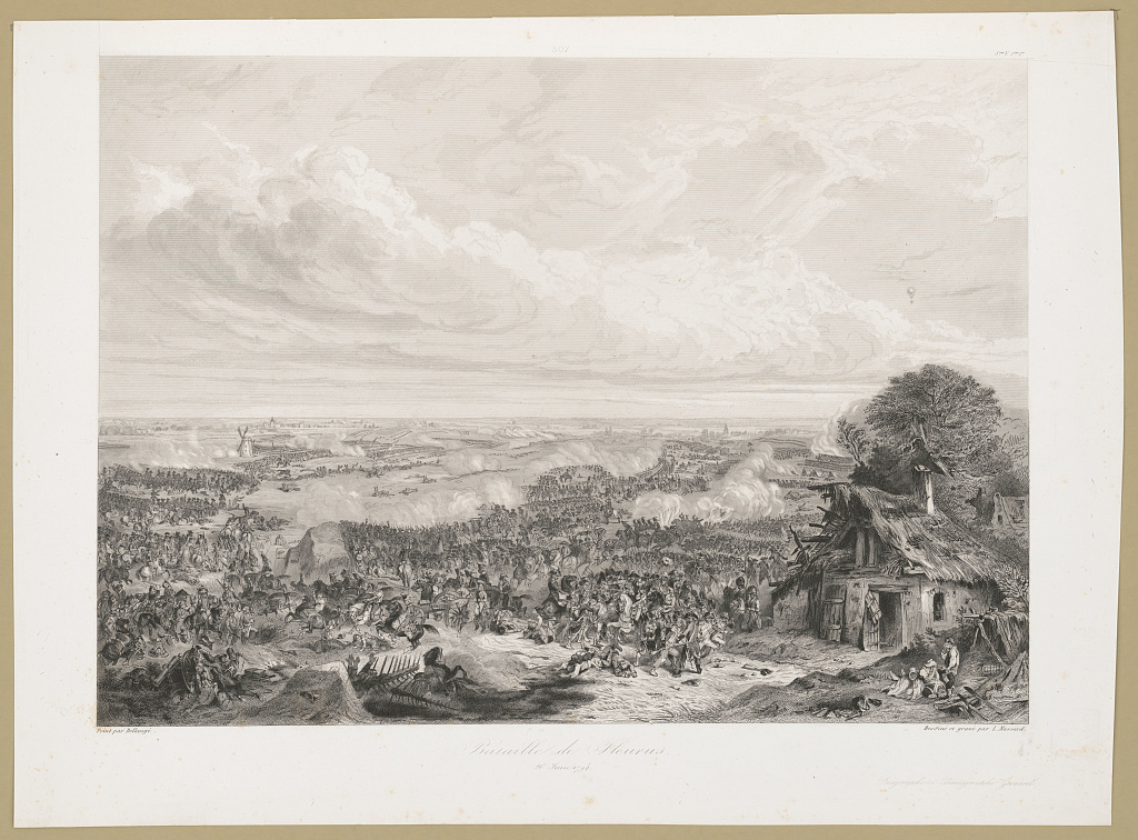 Image of Battle of Fleurus with observation balloon in upper right corner. | Image: Library of Congress