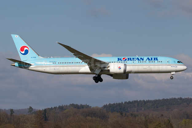 Korean Air Boeing 787-9 Dreamliner HL7209 (msn 34818) ZRH (Andi Hiltl). Image: 965504.