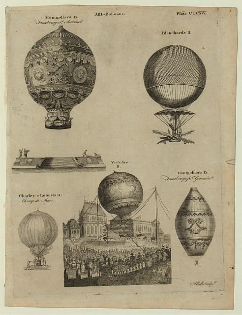 Early French balloon designs. | Image: Library of Congress