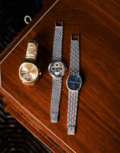 His watch collection includes H. Moser & Cie., Vacheron Constantin, and Patek Philippe.