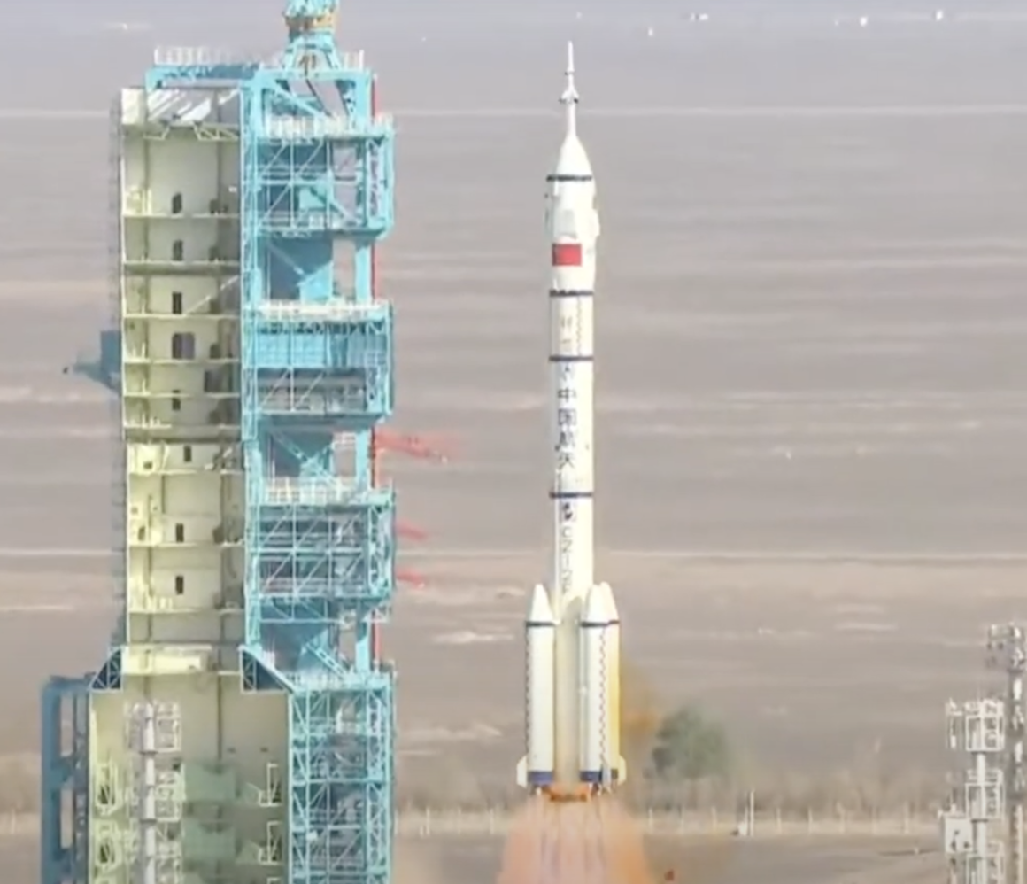 The Chinese Long-March-2F rocket lifting off on 24 April 2025. | Image: The Launch Pad Network