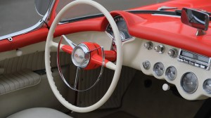 The 1955 Chevrolet C1 Corvette test car's dashboard