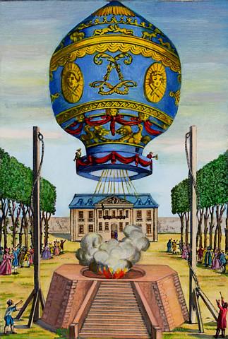 Illustration of early balloon flight 21 November 1783 in Paris. | Image: Library of Congress