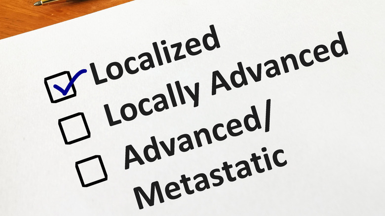 Multiple choice questionnaire about cancer stage