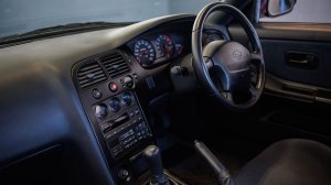 The interior of a 1995 Nissan Skyline GT-R.