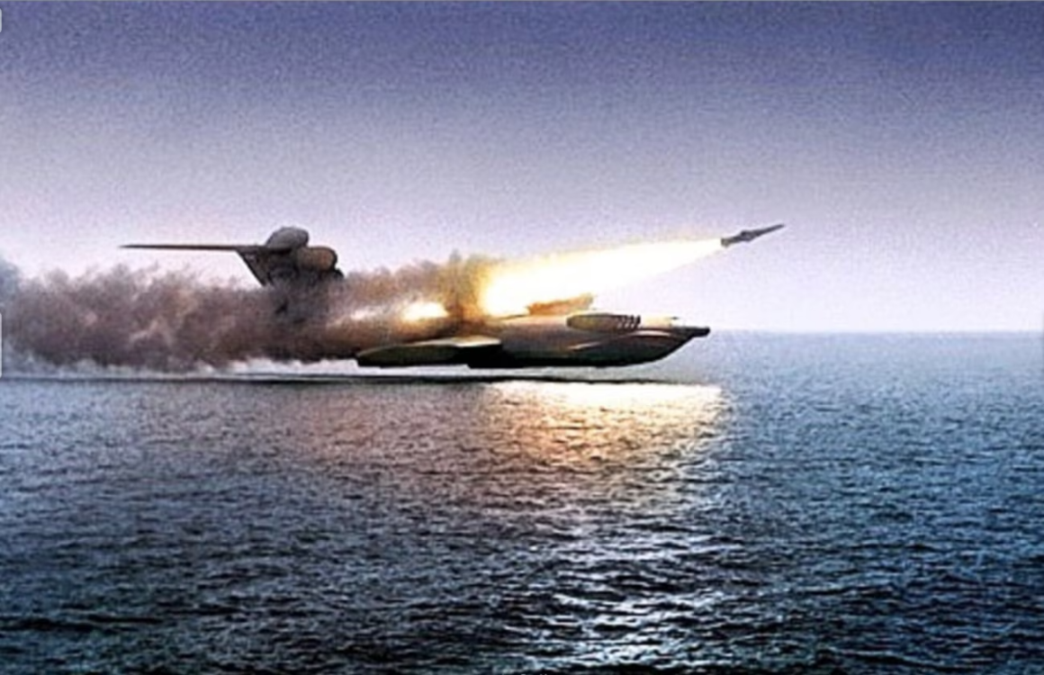 Soviet Ekranoplan test firing missiles in the 1980s. | Image: Radio Free Europe
