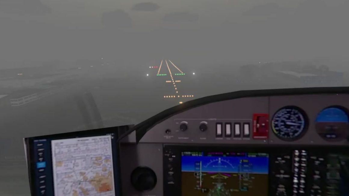 Simulator approach in foggy conditions
