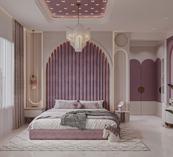 accent wall girl bedroom