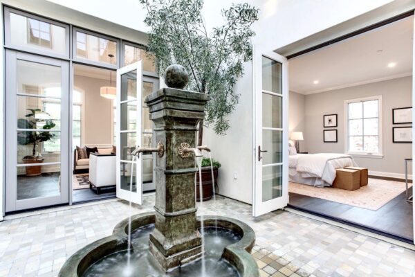 indoor courtyard with water