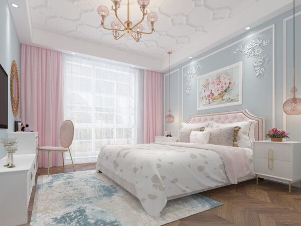 minimalistic girly bedroom