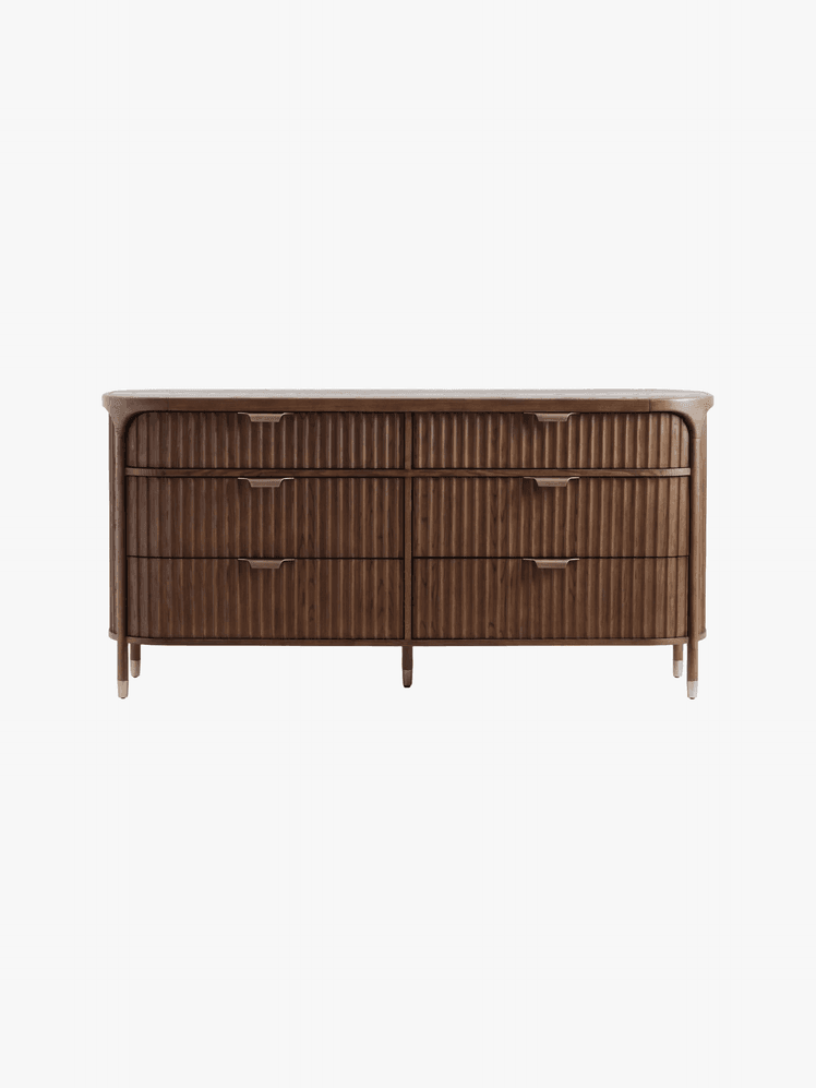 The Isla Collection by Anthropologie Fluted-Wood 6-Drawer Dresser