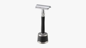 Feather WS-D2S Double Edge Safety Razor with Wood Handle and Stand