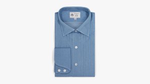 Budd Denim Pleated Bib Evening Shirt